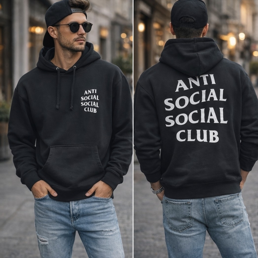 Anti Social Club Black Mind Games  Hoodie